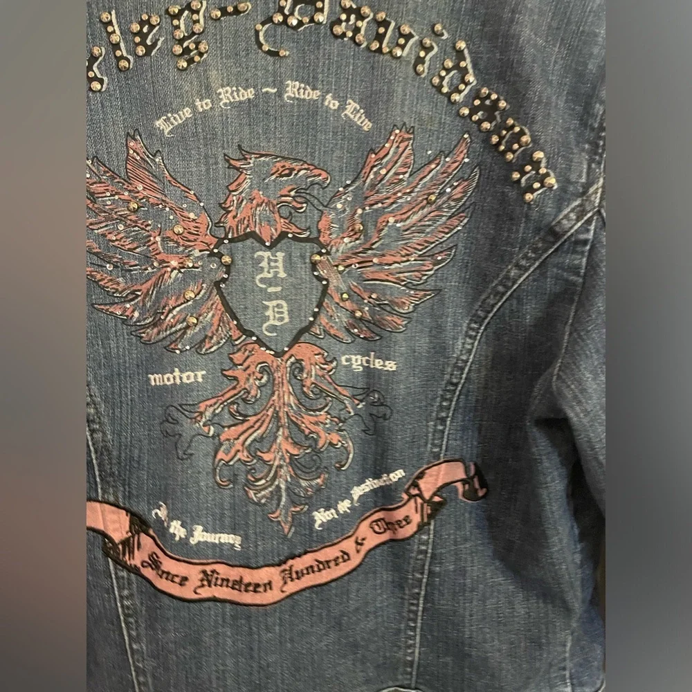 Women’s Harley Davidson, jean jacket size medium good condition - Picture 4 of 10